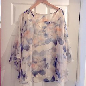 Chico’s L/XL sheer overlay, so fun!  You can’t help but feel pretty!